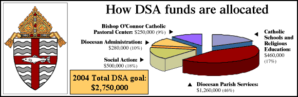 chart of how Diocesan Services Appeal funds are allocated