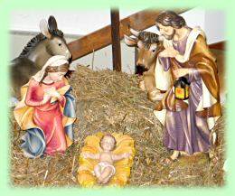 photo of nativity scene at Christ the King Parish in McFarland, Wisconsin